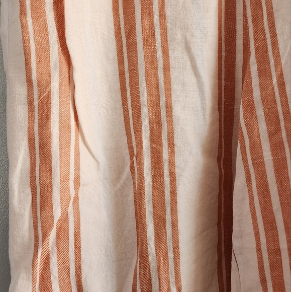 Christian Siriano New York Medium Linen Blend Striped Palazzo Wide Leg pant - Picture 4 of 6